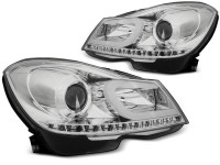 Headlights Tube Light Chrome Fits Mercedes W204 11-14 Headlights Tube Light Chrome Fits Mercedes W204 11-14