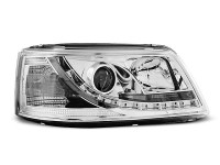 Headlights True Drl Chrome Fits Vw T5 04.03-08.09 Headlights True Drl Chrome Fits Vw T5 04.03-08.09