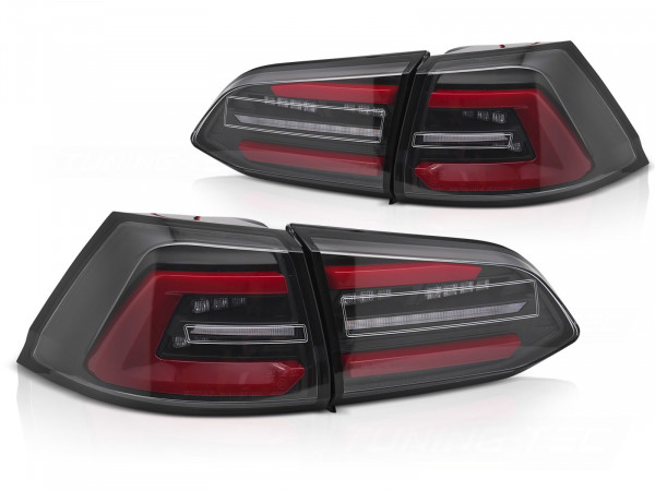 Led Tail Lights Black W/red Seq Fits Vw Golf 7 13-17 Sw