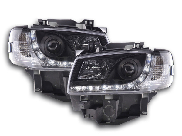 Daylight headlights with LED DRL look VW Bus T4 Yr. 96-03 black