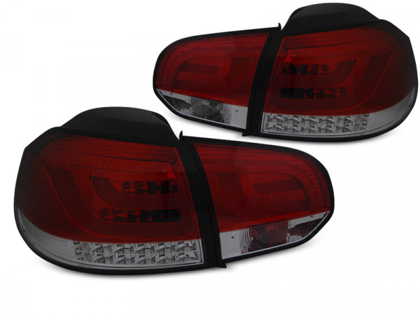 Led Bar Tail Lights Red Smoke Fits Vw Golf 6 10.08-12
