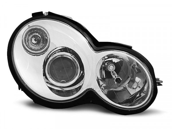 Headlights Chrome Fits Mercedes Cl203 C-klasa 00-04