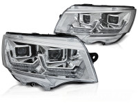 Headlights Tube Light Chrome Drl Seq Fits Vw T6.1 20- Headlights Tube Light Chrome Drl Seq Fits Vw T6.1 20-