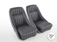 FK Oldtimersitze Vollschalensitze Set Montgomery im Retro-Look schwarz/weiß FK Oldtimersitze Vollschalensitze Set Montgomery im Retro-Look schwarz/weiß