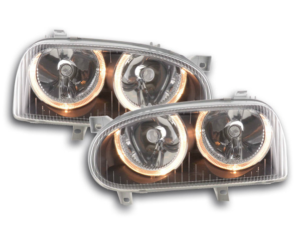 Angel Eye headlight VW Golf 3 type 1HXO, 1 EXO Yr. 91-97 black