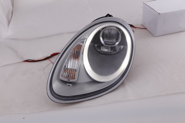headlights Xenon Daylight LED DRL look Porsche Boxster Typ 987 year 04-09 silver
