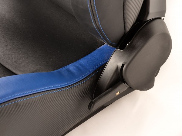 FK sport seats half bucket seats Set Bremen artificial leather black/blue Carbon-Look