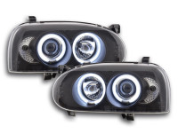 Angel Eye headlight CCFL VW Golf 3 Yr. 92-98 black Angel Eye headlight CCFL VW Golf 3 Yr. 92-98 black