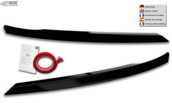 RDX Headlight covers for SEAT Ateca & CUPRA Ateca 5FP (2016-2021) Light Brows BLACK GLOSSY