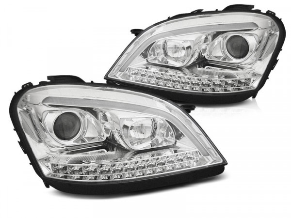 Headlights Tube Light Chrome Seq Fits Mercedes W164 Ml M-klasa 05-07