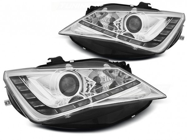 Headlights True Drl Chrome Fits Seat Seat Ibiza 6j 12-15