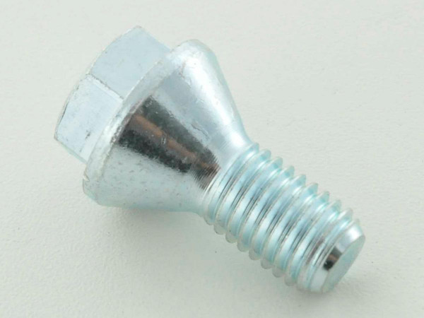 Wheel bolt, M12 x 1,75 26mm short head silver