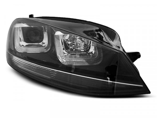 Headlights U-led Light Black With Black Line Fits Vw Golf 7 11.12-17