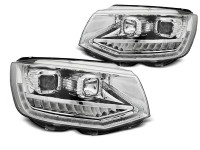 Headlights Tube Light Drl Chrome Seq Fits Vw T6 15-19 Headlights Tube Light Drl Chrome Seq Fits Vw T6 15-19