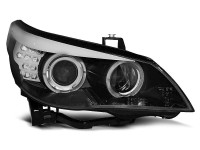 Headlights Angel Eyes Black LED fits BMW E60/E61 03-07 Headlights Angel Eyes Black LED fits BMW E60/E61 03-07