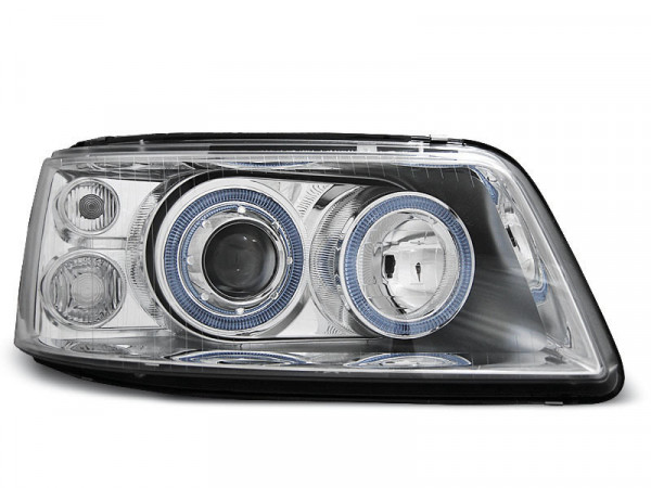 Headlights Angel Eyes Chrome Fits Vw T5 04.03-08.09