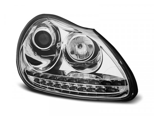 Xenon Headlights Daylight Chrome Fits Porsche Cayenne 02-06