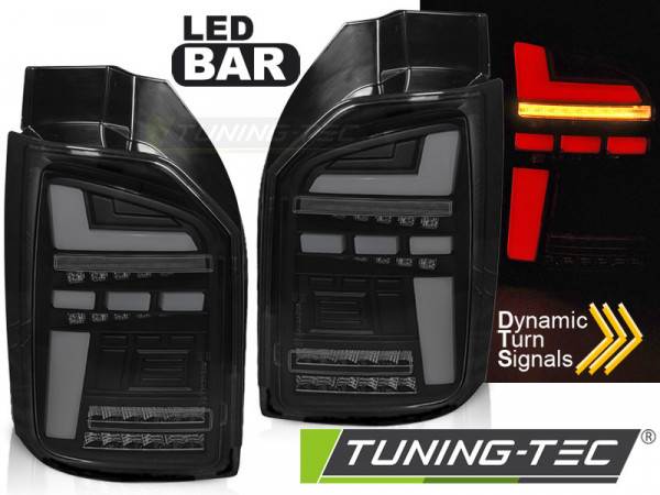 Led Bar Tail Lights Black Smoke Seq Fits Vw T6.1 20- Oem Bulb