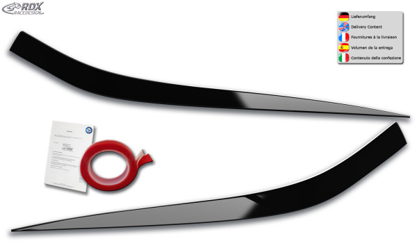RDX Headlight covers for KIA XCeed CD (2019-2022 & 2022+) Light Brows BLACK GLOSSY