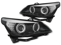 Headlights Angel Eyes CCFL Black LED fits BMW E60/E61 03-07 Headlights Angel Eyes CCFL Black LED fits BMW E60/E61 03-07