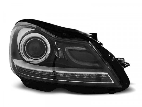 Headlights Black Fits Mercedes W204 11-