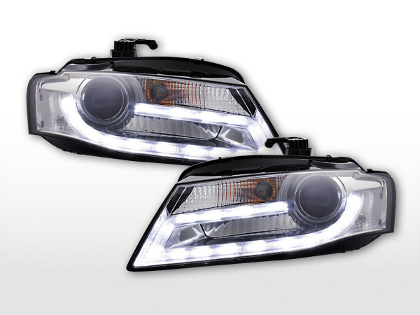 Daytime running lights headlight Xenon Daylight Audi A4 B8 8K Yr. 07-11 chrome