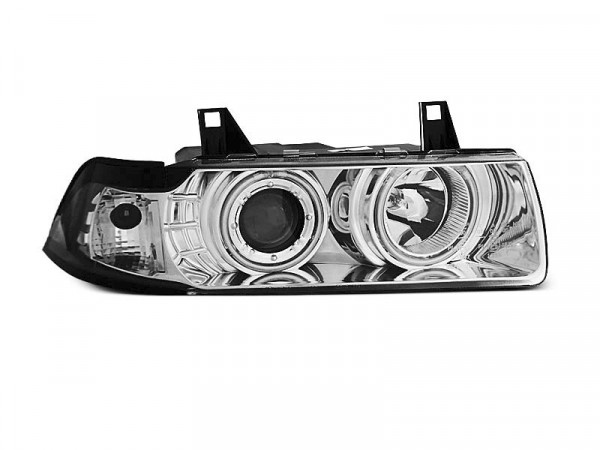 Headlights Angel Eyes Ccfl Chrome Fits Bmw E36 12.90-08.99 C/c