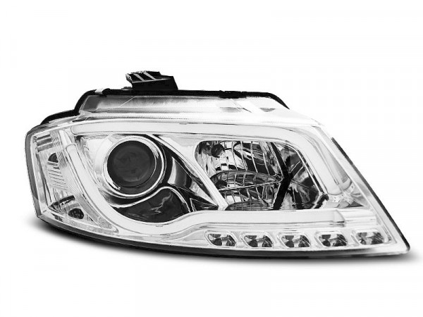 Headlights Tube Light Drl Chrome Fits Audi A3 8p 08-12