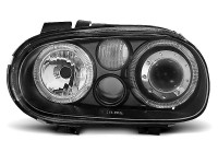 Headlights Angel Eyes Black Fits Vw Golf 4 09.97-09.03 Headlights Angel Eyes Black Fits Vw Golf 4 09.97-09.03