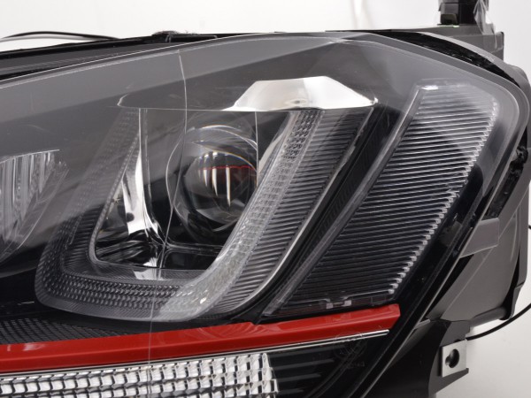 Daylight headlights with LED DRL VW Golf 7 Yr. ab 2012 GTI-Look black/red