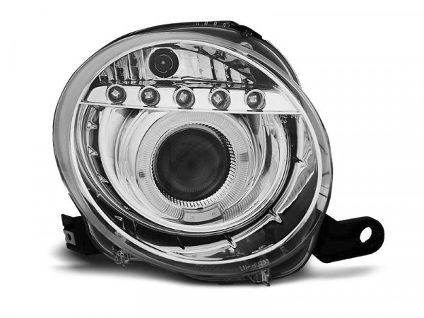 Fiat 500 07-15 Projektor Chrome Led