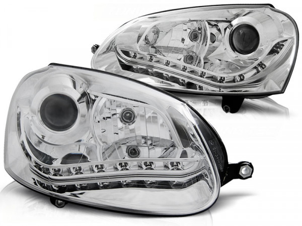 Xenon Headlights Chrome Fits Vw Golf 5