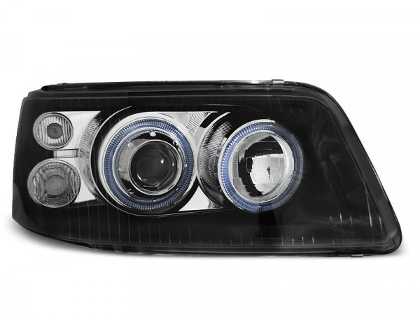 Headlights Angel Eyes Black Fits Vw T5 04.03-08.09