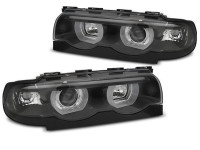 Headlights Angel Eyes LED 3D Black fits BMW E38 94-01 Headlights Angel Eyes LED 3D Black fits BMW E38 94-01