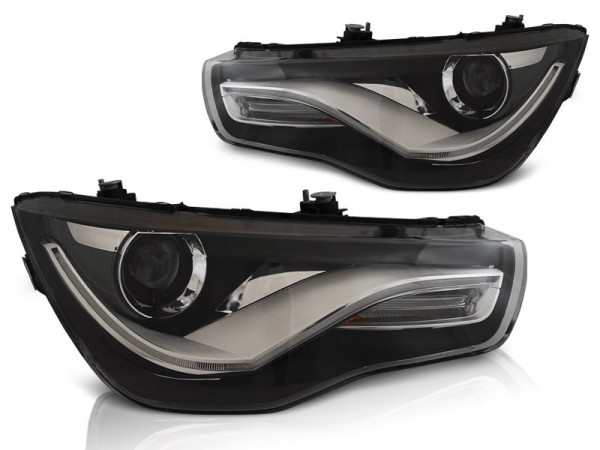 Headlights True Drl Black Fits Audi A1 04.10-12.14