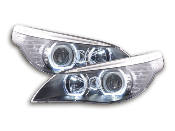 Angel Eye headlight LED BMW serie 5 E60/E61 Yr. 2003-2006 black