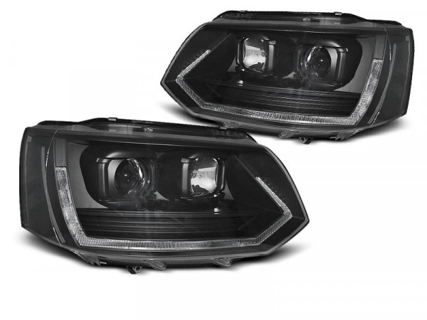 Headlights Tube Light T6 Look Black Fits Vw T5 2010-2015