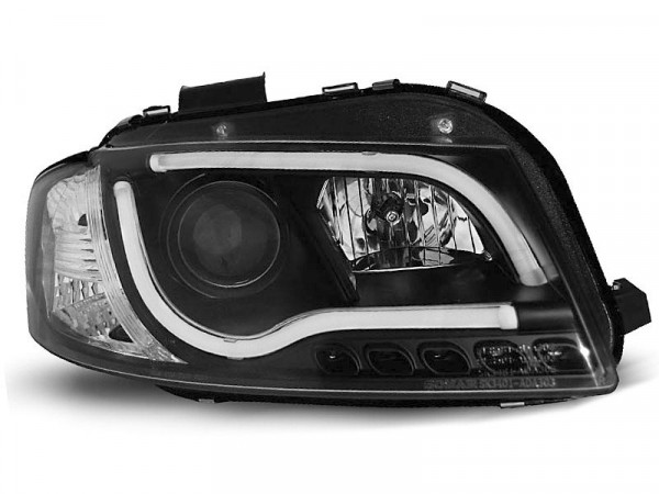 Headlights Tube Light Black Fits Audi A3 8p 05.03-03.08
