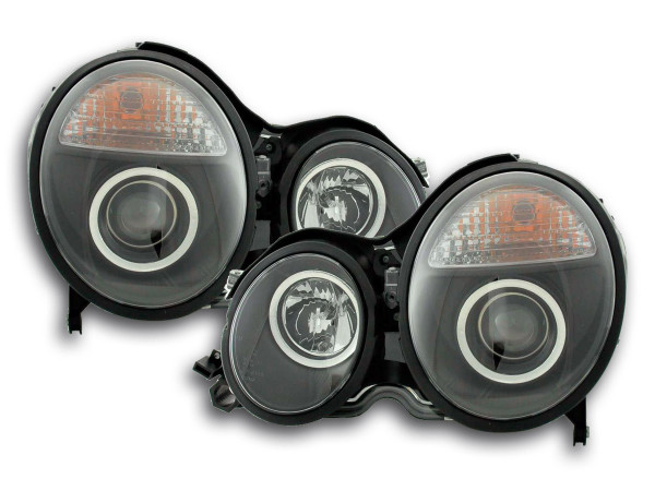 Headlight Mercedes E-Classe type W210 Yr. 97-01 black RHD