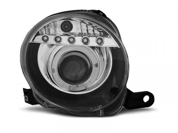 Fiat 500 07-15 Projektor Black Led