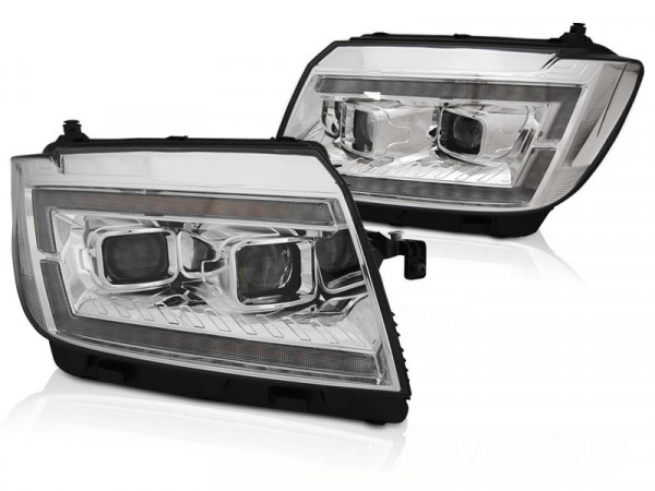 Headlights Tube Light Chrome Drl Seq Fits Vw Crafter Ii 2017-