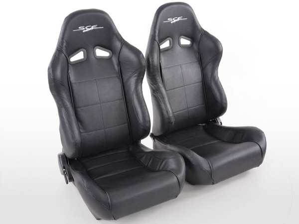 FK sport seats half-shell car seats set SCE-Sportive 1 black synthetic leather
