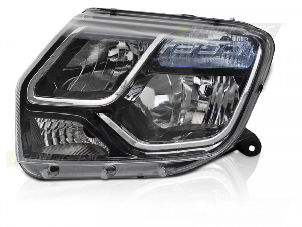 Headlight Black Left Side Tyc Fits Dacia Duster 13-17