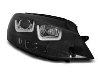Headlights U-led Light Black Fits Vw Golf 7 11.12-17 Headlights U-led Light Black Fits Vw Golf 7 11.12-17
