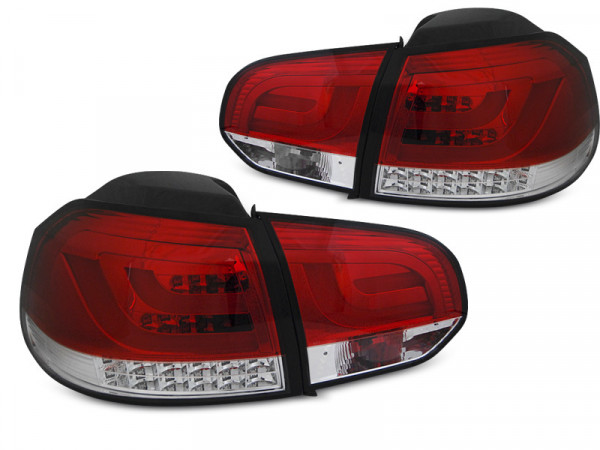 Led Bar Tail Lights Red Whie Fits Vw Golf 6 10.08-12