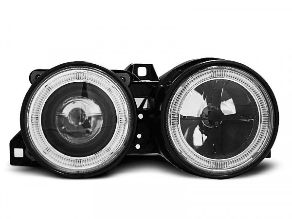 Headlights Angel Eyes Black Fits Bmw E30 11.82-06.94
