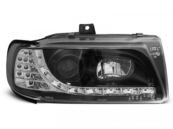 Headlights Daylight Black Fits Seat Ibiza/cordoba/polo Variant, Sedan 10.93-08.99