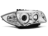 Headlights Angel Eyes Chrome fits BMW 1 Series E87 E81 E82 E88 Headlights Angel Eyes Chrome fits BMW 1 Series E87 E81 E82 E88