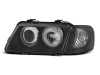 Headlights Angel Eyes Black Fits Audi A3 08.96-08.00 Headlights Angel Eyes Black Fits Audi A3 08.96-08.00