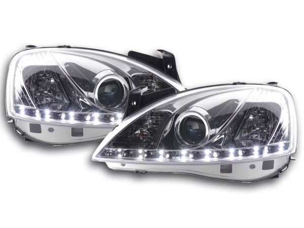 Daylight headlight Opel Corsa C Yr. 01-06 chrome